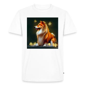 Noël Rough Collie - T-shirt Premium bio Homme - blanc - Devant - Nico (187cm)