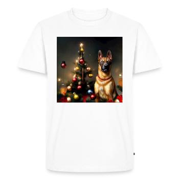Noël malinois - Malinois - T-shirt Premium bio Homme - blanc - Devant - Nico (187cm)