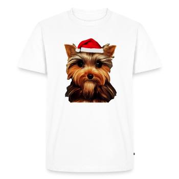 Biewer Yorkshire Terrier Noël - T-shirt Premium bio Homme - blanc - Devant - Nico (187cm)