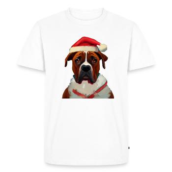 Noël des boxeurs allemands - T-shirt Premium bio Homme - blanc - Devant - Nico (187cm)