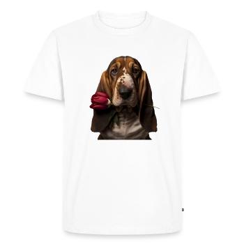 Basset Hound Valentins Tag - Männer Premium Bio T-Shirt - Weiß - Vorne - Nico (187cm)