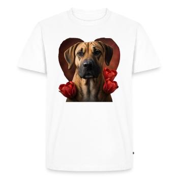 Black Mouth Cur Saint-Valentin - T-shirt Premium bio Homme - blanc - Devant - Nico (187cm)