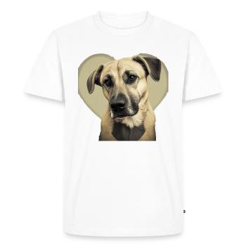 Black Mouth Cur Saint-Valentin - T-shirt Premium bio Homme - blanc - Devant - Nico (187cm)