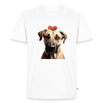 Black Mouth Cur Saint-Valentin - T-shirt Premium bio Homme - blanc - Devant - Nico (187cm)