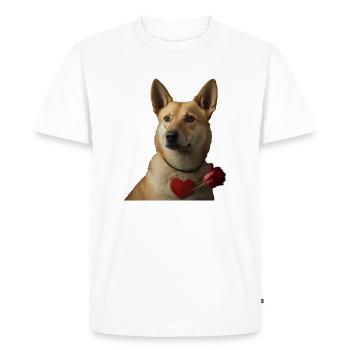 Carolina Dog Saint-Valentin - T-shirt Premium bio Homme - blanc - Devant - Nico (187cm)