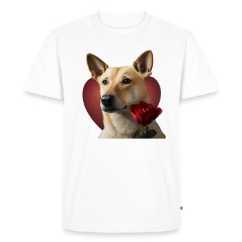 Carolina Dog Saint-Valentin - T-shirt Premium bio Homme - blanc - Devant - Nico (187cm)