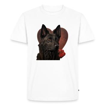 Dutch Shepherd Valentine's Day - Men's Premium Organic T-Shirt - white - Front - Nico (187cm)