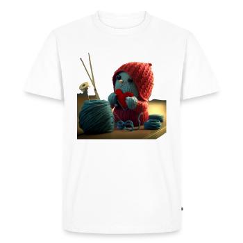 Knitting Valentine's Day - Men's Premium Organic T-Shirt - white - Front - Nico (187cm)