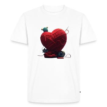 Knitting Valentine's Day - Men's Premium Organic T-Shirt - white - Front - Nico (187cm)