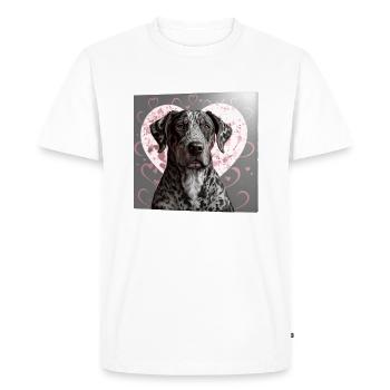 Catahoula Leopard Chien Saint-Valentin - T-shirt Premium bio Homme - blanc - Devant - Nico (187cm)