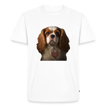 Cavalier King Charles Spaniel Saint-Valentin - T-shirt Premium bio Homme - blanc - Devant - Nico (187cm)