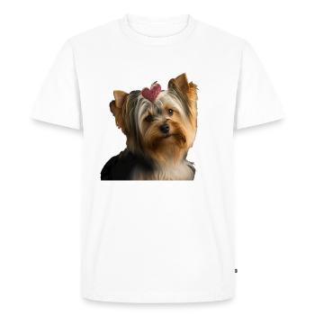 Biewer Yorkshire Terrier Saint-Valentin - T-shirt Premium bio Homme - blanc - Devant - Nico (187cm)