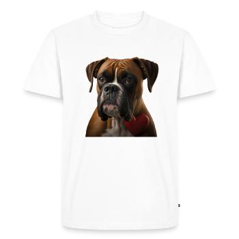 Boxer Valentine's Day - Men's Premium Organic T-Shirt - white - Front - Nico (187cm)