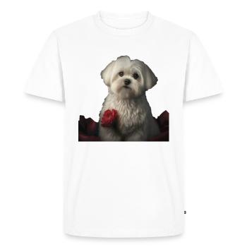 Saint-Valentin maltais - T-shirt Premium bio Homme - blanc - Devant - Nico (187cm)
