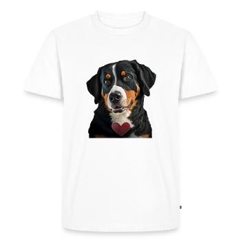 Entlebucher Mountain Dog Valentine's Day - Men's Premium Organic T-Shirt - white - Front - Nico (187cm)