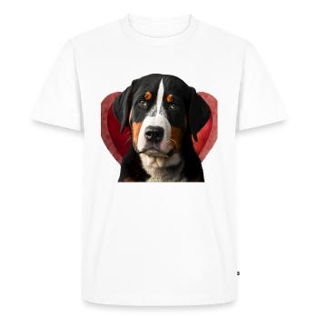 Big Swiss Mountain Dog Valentine's Day - Men's Premium Organic T-Shirt - white - Front - Nico (187cm)