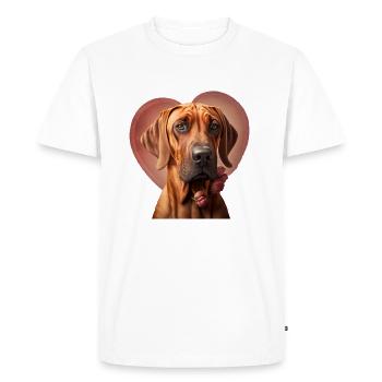 Rhodesian Ridgeback Saint-Valentin - T-shirt Premium bio Homme - blanc - Devant - Nico (187cm)