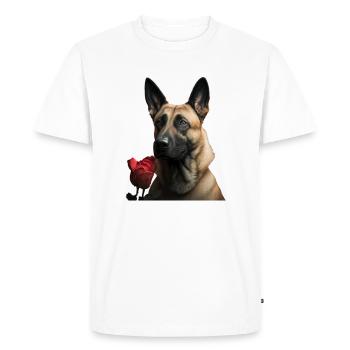 Malinois Saint-Valentin - Malinois - T-shirt Premium bio Homme - blanc - Devant - Nico (187cm)