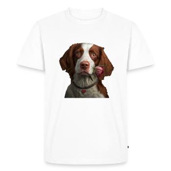 Epagneul Breton Saint-Valentin - T-shirt Premium bio Homme - blanc - Devant - Nico (187cm)