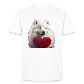 Samoyoyed Valentine's Day - Men's Premium Organic T-Shirt - white - Front - Nico (187cm)