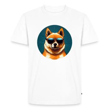 Akita Inu cool - Akita Inu chien - T-shirt Premium bio Homme - blanc - Devant - Nico (187cm)