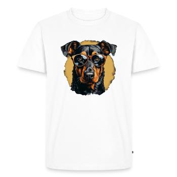 Beauceron Cool - Chien Beauceron - T-shirt Premium bio Homme - blanc - Devant - Nico (187cm)