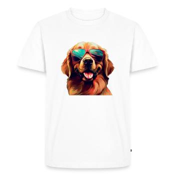 Golden Retriever Cool - Chien Golden Retriever - T-shirt Premium bio Homme - blanc - Devant - Nico (187cm)