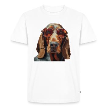 Basset Hound Cool - Basset Hound Chien - T-shirt Premium bio Homme - blanc - Devant - Nico (187cm)