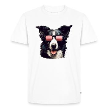 Border Collie Cool - Border Collie - T-shirt Premium bio Homme - blanc - Devant - Nico (187cm)