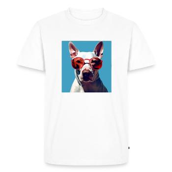 Bull Terrier Cool - Bull Terrier Dog - Men's Premium Organic T-Shirt - white - Front - Nico (187cm)