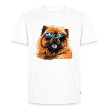 Chow Chow Cool - Chow Chow Dog - Men's Premium Organic T-Shirt - white - Front - Nico (187cm)