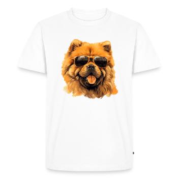 Chow Chow Cool - Chow Chow Dog - Men's Premium Organic T-Shirt - white - Front - Nico (187cm)