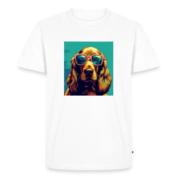Cocker Spaniel Cool - Cocker Spaniel Dog - Men's Premium Organic T-Shirt - white - Front - Nico (187cm)