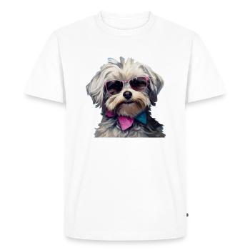 Havanese Cool - Havanese Dog - Men's Premium Organic T-Shirt - white - Front - Nico (187cm)