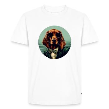 Irish Setter Cool - Irish Setter Dog - Men's Premium Organic T-Shirt - white - Front - Nico (187cm)