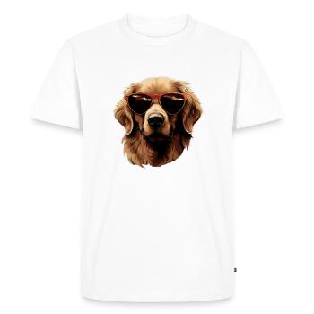 Golden Retriever Cool - Chien Golden Retriever - T-shirt Premium bio Homme - blanc - Devant - Nico (187cm)