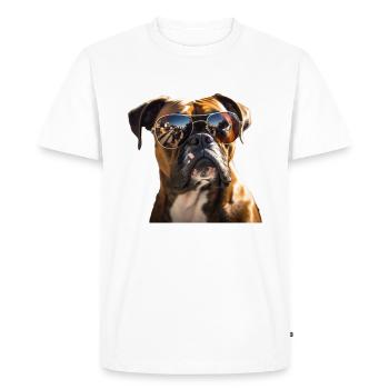 German Boxer Cool - German Boxer Dog - Men's Premium Organic T-Shirt - white - Front - Nico (187cm)