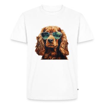 Cocker Spaniel Cool - Cocker Spaniel Dog - Men's Premium Organic T-Shirt - white - Front - Nico (187cm)
