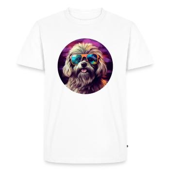 Havanese Cool - Havanese Dog - Men's Premium Organic T-Shirt - white - Front - Nico (187cm)
