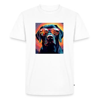 Labrador Cool - Chien Labrador - T-shirt Premium bio Homme - blanc - Devant - Nico (187cm)