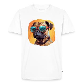Puggle Cool - Puggle Chien - T-shirt Premium bio Homme - blanc - Devant - Nico (187cm)