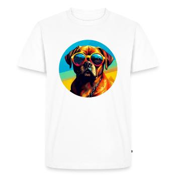 Puggle Cool - Puggle Chien - T-shirt Premium bio Homme - blanc - Devant - Nico (187cm)