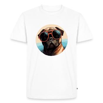 Puggle Cool - Puggle Chien - T-shirt Premium bio Homme - blanc - Devant - Nico (187cm)