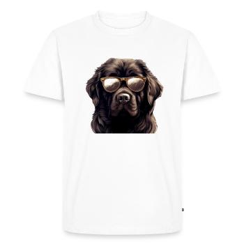 Newfoundland Cool - Chien Terre-Neuve - T-shirt Premium bio Homme - blanc - Devant - Nico (187cm)