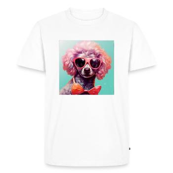 Poodle Cool - Poodle Dog - Men's Premium Organic T-Shirt - white - Front - Nico (187cm)