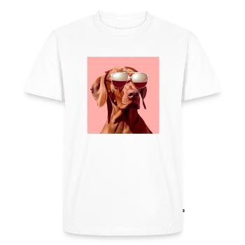 Vizsla Cool - Vizsla Chien - T-shirt Premium bio Homme - blanc - Devant - Nico (187cm)