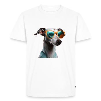 Whippet Cool - Whippet Dog - Men's Premium Organic T-Shirt - white - Front - Nico (187cm)