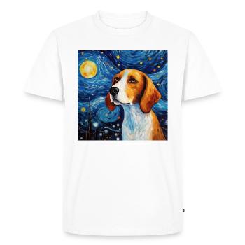 Beagle Nuit étoilée - T-shirt Premium bio Homme - blanc - Devant - Nico (187cm)