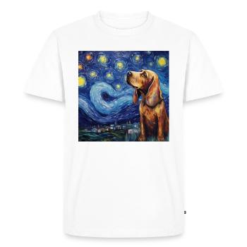 Bloodhound Nuit étoilée - T-shirt Premium bio Homme - blanc - Devant - Nico (187cm)