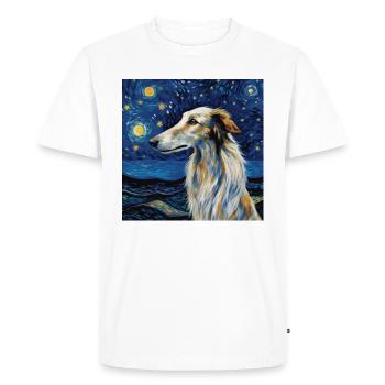 Barzoï Nuit étoilée - T-shirt Premium bio Homme - blanc - Devant - Nico (187cm)